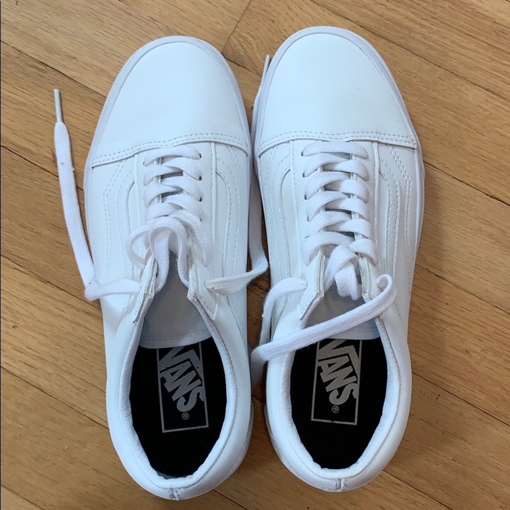 White Leather Vans